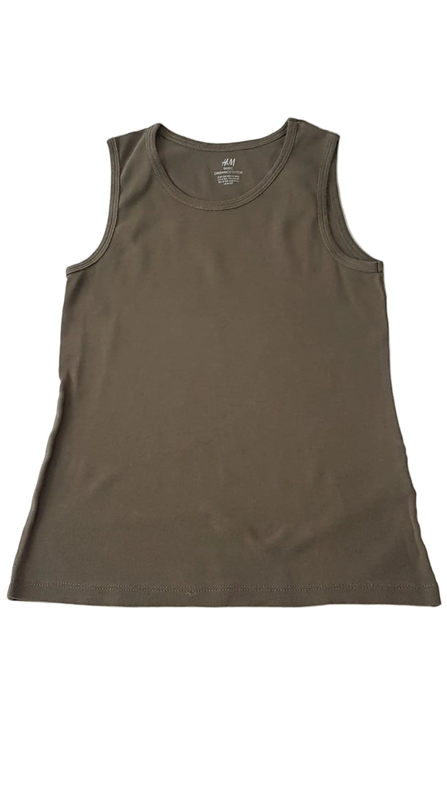 H&M KHAKI SZÍNŰ UNISEX ORGANIKUS PAMUT TRIKÓ  134-140 Hover Image