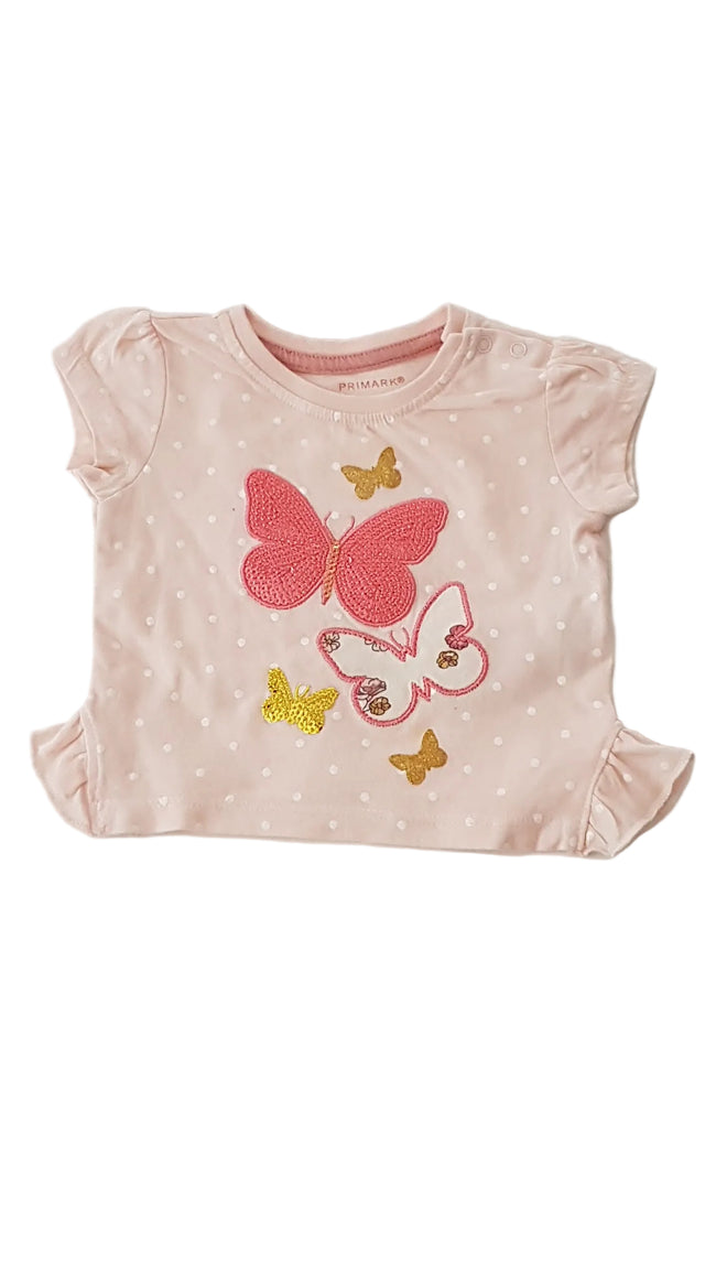 PRIMARK CSILLÁMOS, PILLANGÓS KISLÁNY PÓLÓ   62 Hover Image