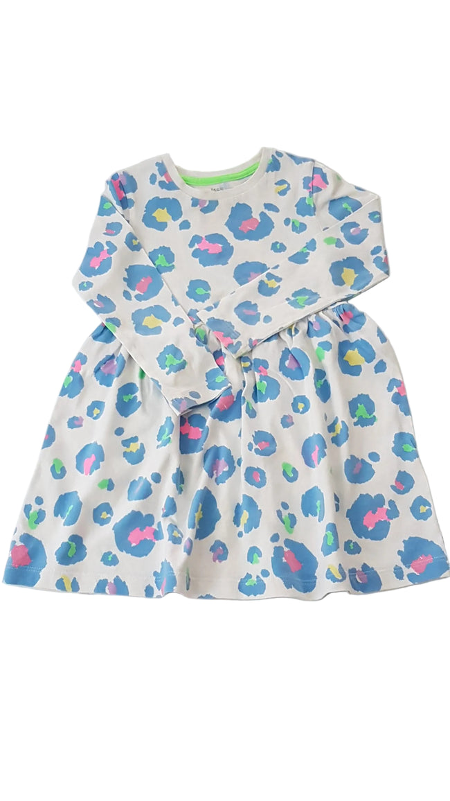 M&S KIDS OCELOT MINTÁS, PAMUT KISLÁNY RUHA  98 Hover Image