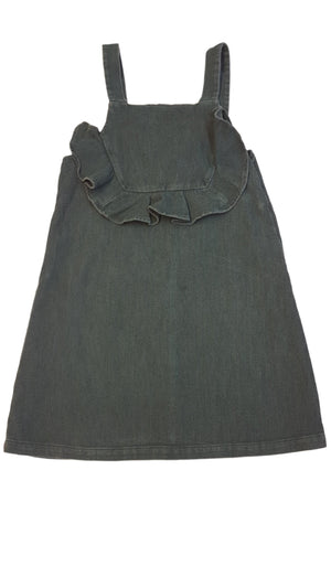 ZARA GIRL SÖTÉT ZÖLD BÁRSONY KISLÁNY KANTÁROS RUHA