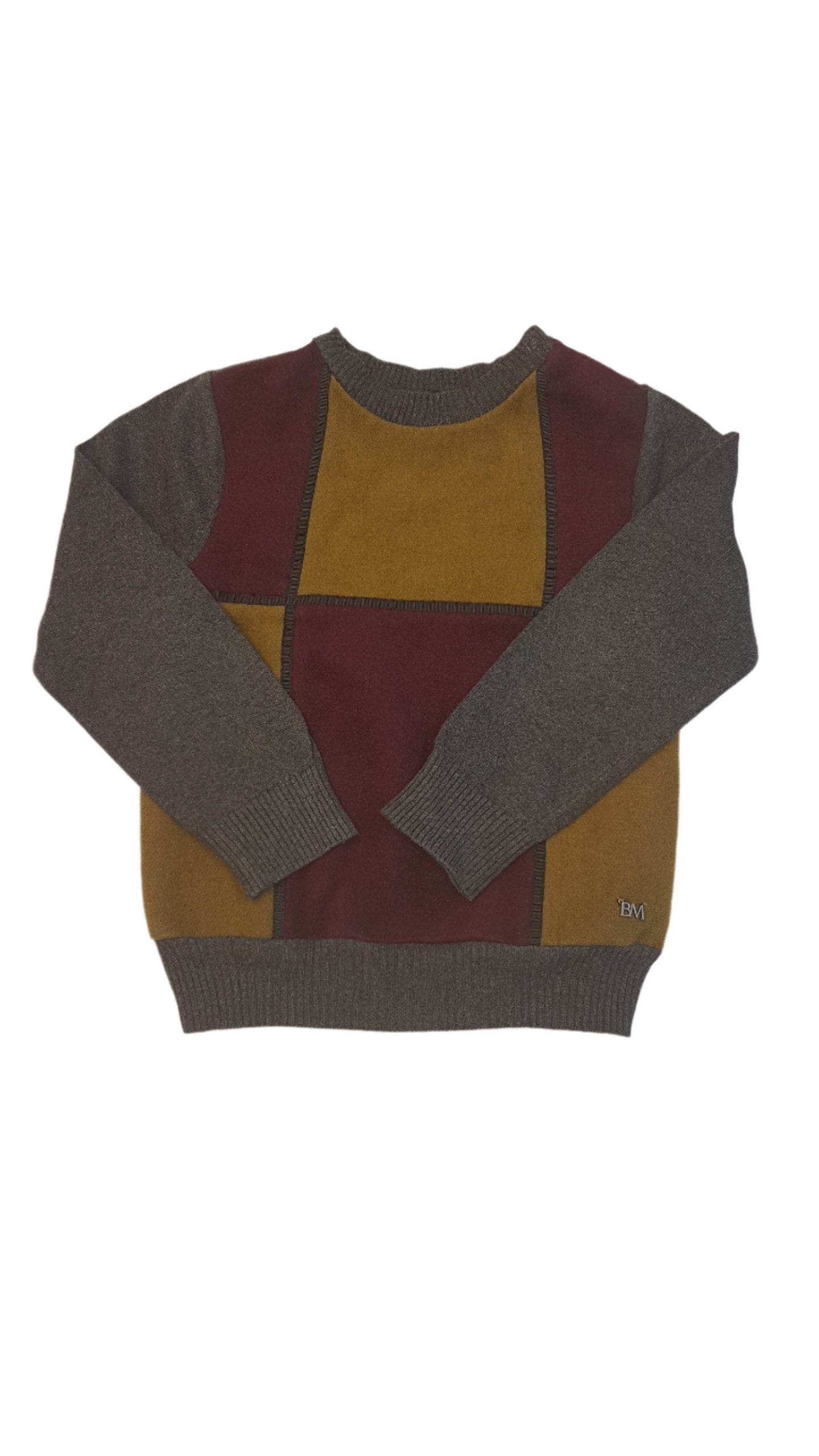 BLUMINT DIVATOS SZÜRKE SZÍNŰ, KOCKÁS KISFIÚ  PULÓVER