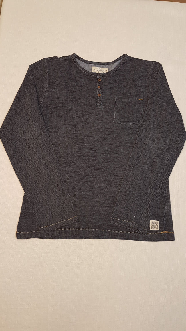 H&M DIVATOS HOSSZÚ UJJÚ GOMBOS, KEREK NYAKÚ VÉKONY PULÓVER Hover Image