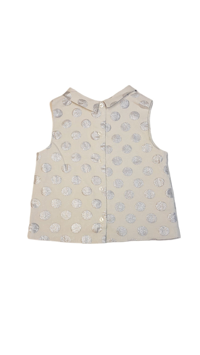 NEXT CSODASZÉP, ALKALMI TOJÁSHÉJ  SZÍNŰ KISLÁNY FELSŐ, EZÜST PÖTTYÖKKEL DÍSZÍTVE Main Image