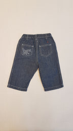 PETIT BATEAU DIVATOS,CÉRNAMINTÁS,GUMIS DEREKÚ, FARMER HATÁSÚ KISLÁNY NADRÁG , ELÖL HÍMZETT LEPKÉVEL-HÁTUL VIRÁGMINTÁVAL DÍSZÍTVE