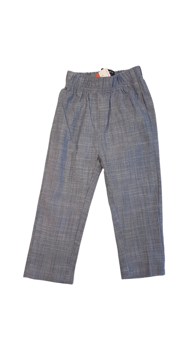 CIMKÉS VILÁGOSKÉK, TRENDI, VÉKONY, ELEGÁNS, KISFIÚ NADRÁG, GUMIS DERÉKRÉSSZEL Hover Image