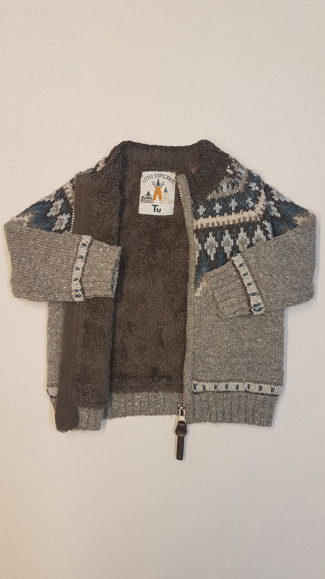 TU DIVATOS, VASTAG CIPZÁROS KISFIÚ FELSŐ, BUNDA BÉLÉSSEL Main Image