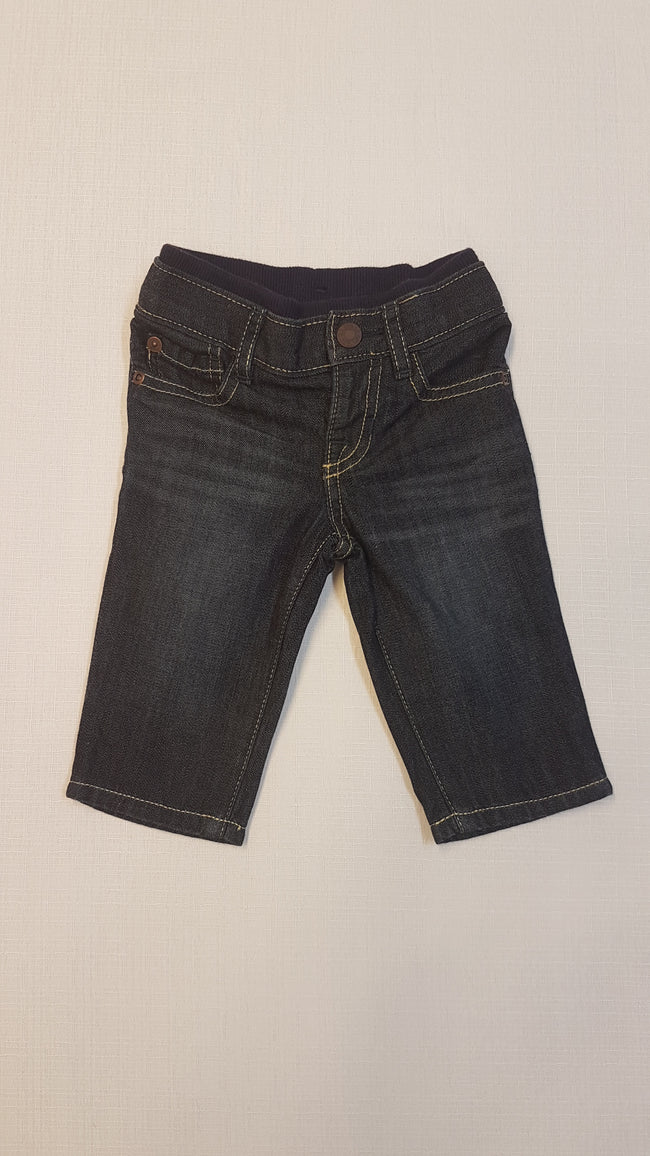 GAP BABYM TRENDI VAGÁNY KOPTATOTT BARNA CÉRNA MINTÁVAL DÍSZÍTETT FARMER NADRÁG GUMIS DERÉK RÉSSZEL Hover Image