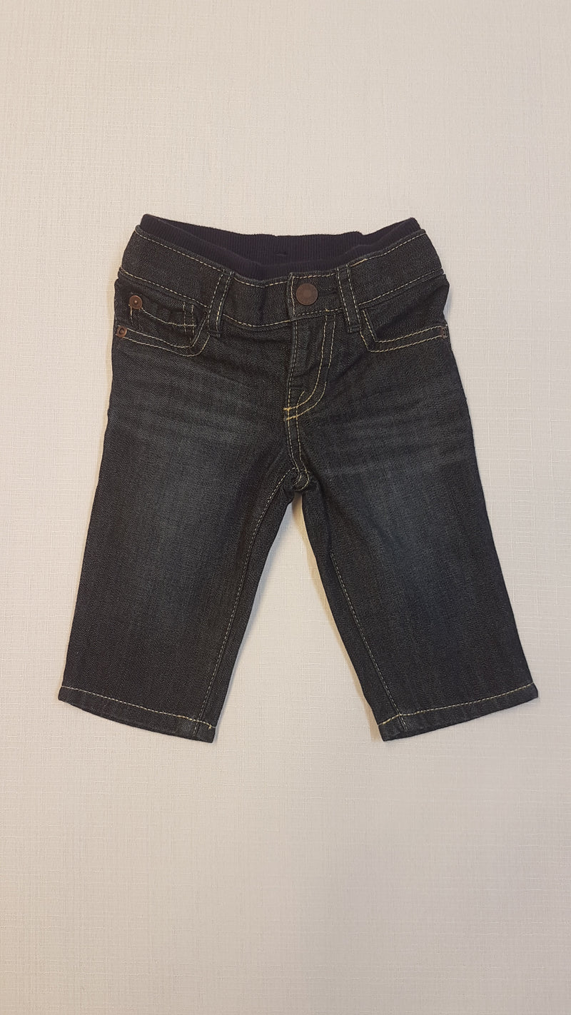 GAP BABYM TRENDI VAGÁNY KOPTATOTT BARNA CÉRNA MINTÁVAL DÍSZÍTETT FARMER NADRÁG GUMIS DERÉK RÉSSZEL