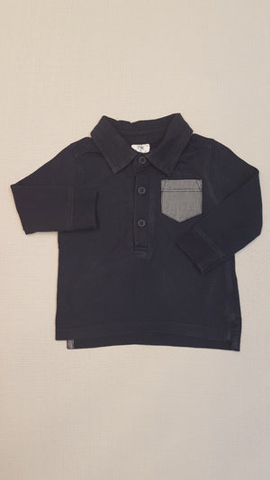 F&F ELEGÁNS, GOMBOS, GALLÉROS HOSSZÚUJJÚ POLÓ