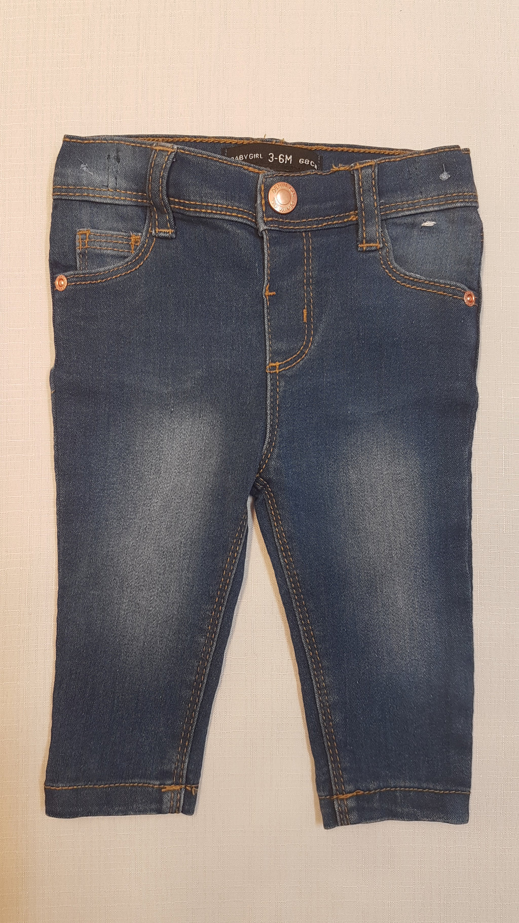 ÚJ DENIM CO SZTRECSI, PUHA KOPTATOTT, BARNA CÉRNAMINTÁS KISLÁNY FARMERNADRÁG