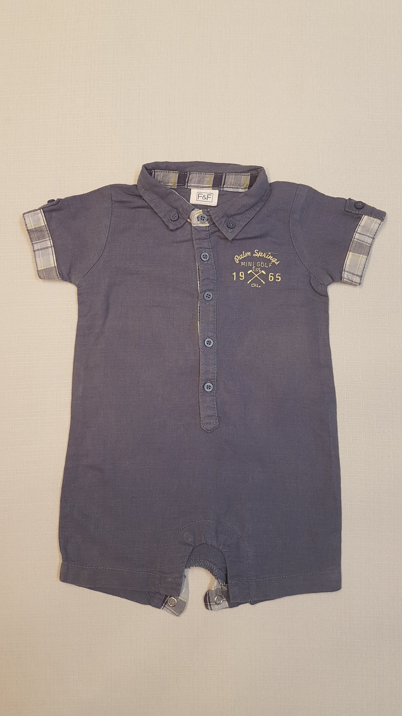 F+F  GOMBOS GALLÉROS ELEGÁNS KISFIÚ PLAYSUIT 68