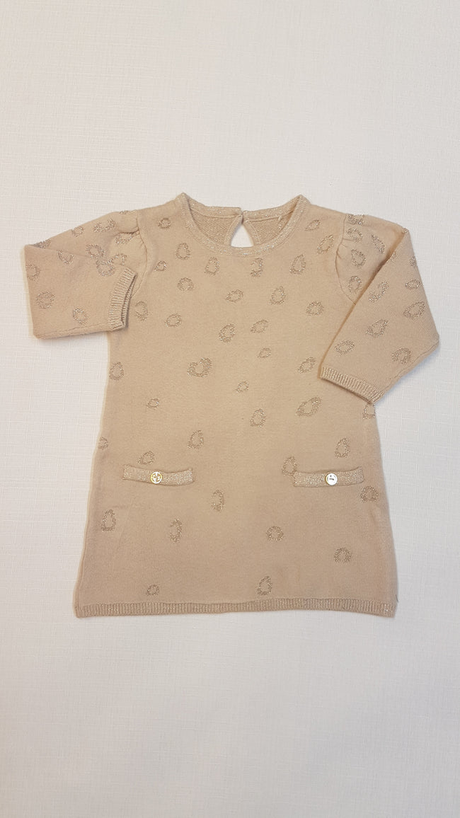 MATALAN PUHA TAPINTÁSÚ NYOMOTT MINTÁS, CSILLÁMPOROS, DIVATOS, KISLÁNY TUNIKARUHA 68 Hover Image