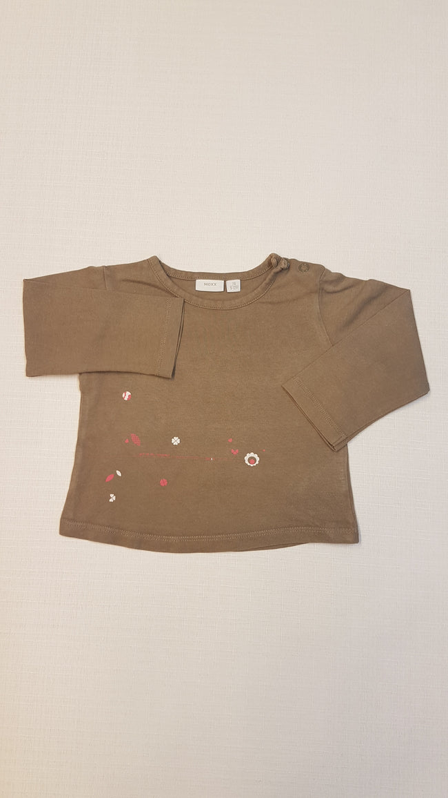 MEXX BARNA VIRÁGMINTÁS, KISLÁNY HOSSZÚUJJÚ POLÓ, NYAKRÉSZNÉL PATENTOS Hover Image