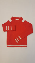 MATALAN  DIVATOS KÖTÖTT CSINI KISLÁNY PULÓVER VÁL RÉSZNÉL KIVÁGOTT134-140