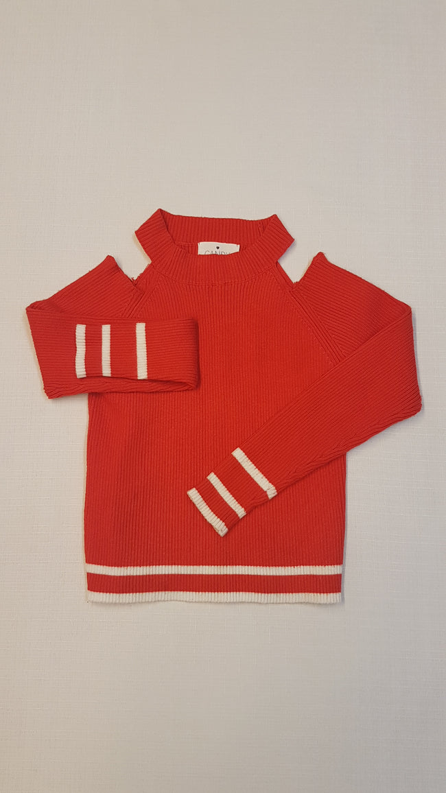 MATALAN  DIVATOS KÖTÖTT CSINI KISLÁNY PULÓVER VÁL RÉSZNÉL KIVÁGOTT134-140 Hover Image