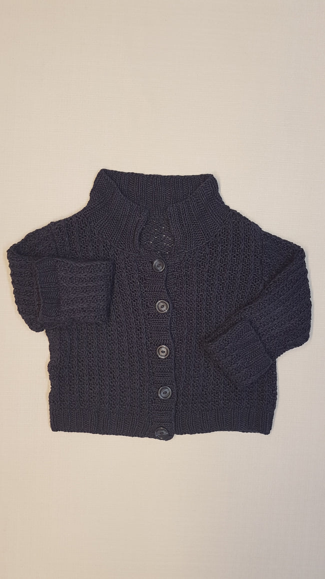 EGYEDI VASTAG KÖTÉSŰ DIVATOS  SÖTÉTKÉK KISLÁNY   KARDIGÁN Hover Image