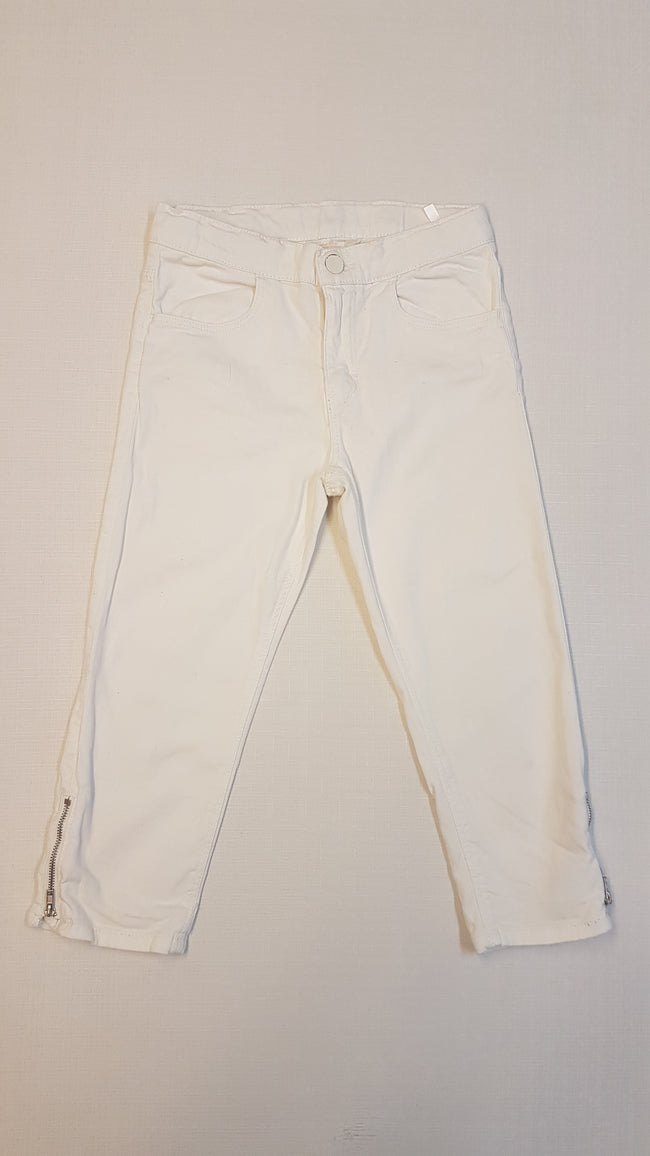 H&M DIVATOS PUHA 3/4-ES  FARMER KISLÁNY NADRÁG 2 OLDALT CIPZÁROS ,ÁLLÍTHATÓ GUMIS DERÉK RÉSSZEL Hover Image