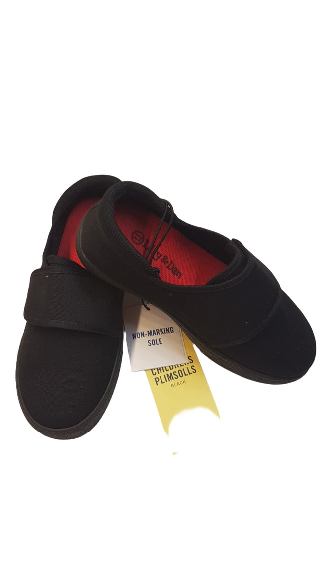 CÍMKÉS LYLI&DAN FEKETE VÁSZON, UNISEX OVIS, BÖLCSIS  CIPŐ, AKÁR TORNACIPŐNEK IS MEG FELEL Main Image