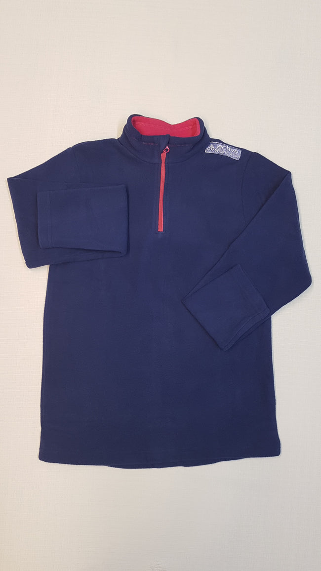 ÚJ ACTIVE SPORTS WEAR PUHA TAPINTÁSÚ,RÓZSASZÍN CIPZÁROS ÉS NYAKÚ KISLÁNY FELSŐ 140-164 Hover Image