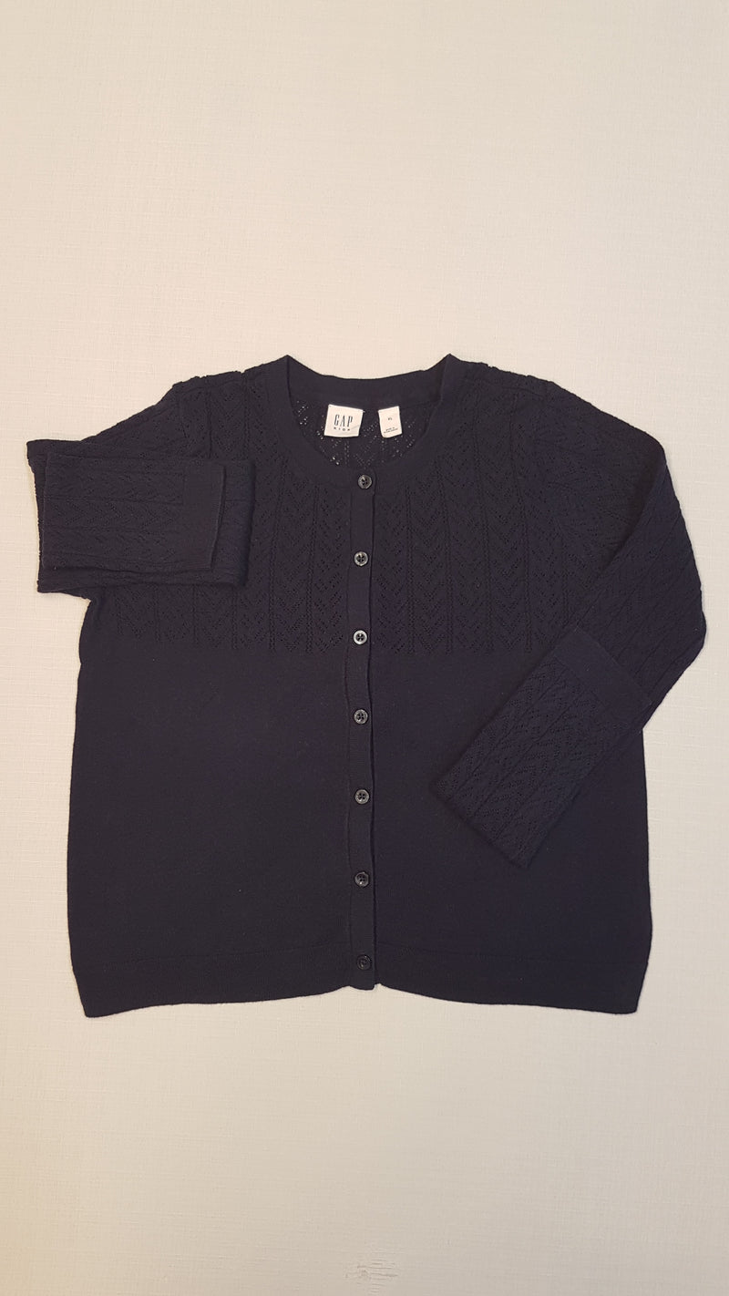 GAP SÖTÉTKÉK CSINI DIVATOS VÉKONY KISLÁNY KARDIGÁN