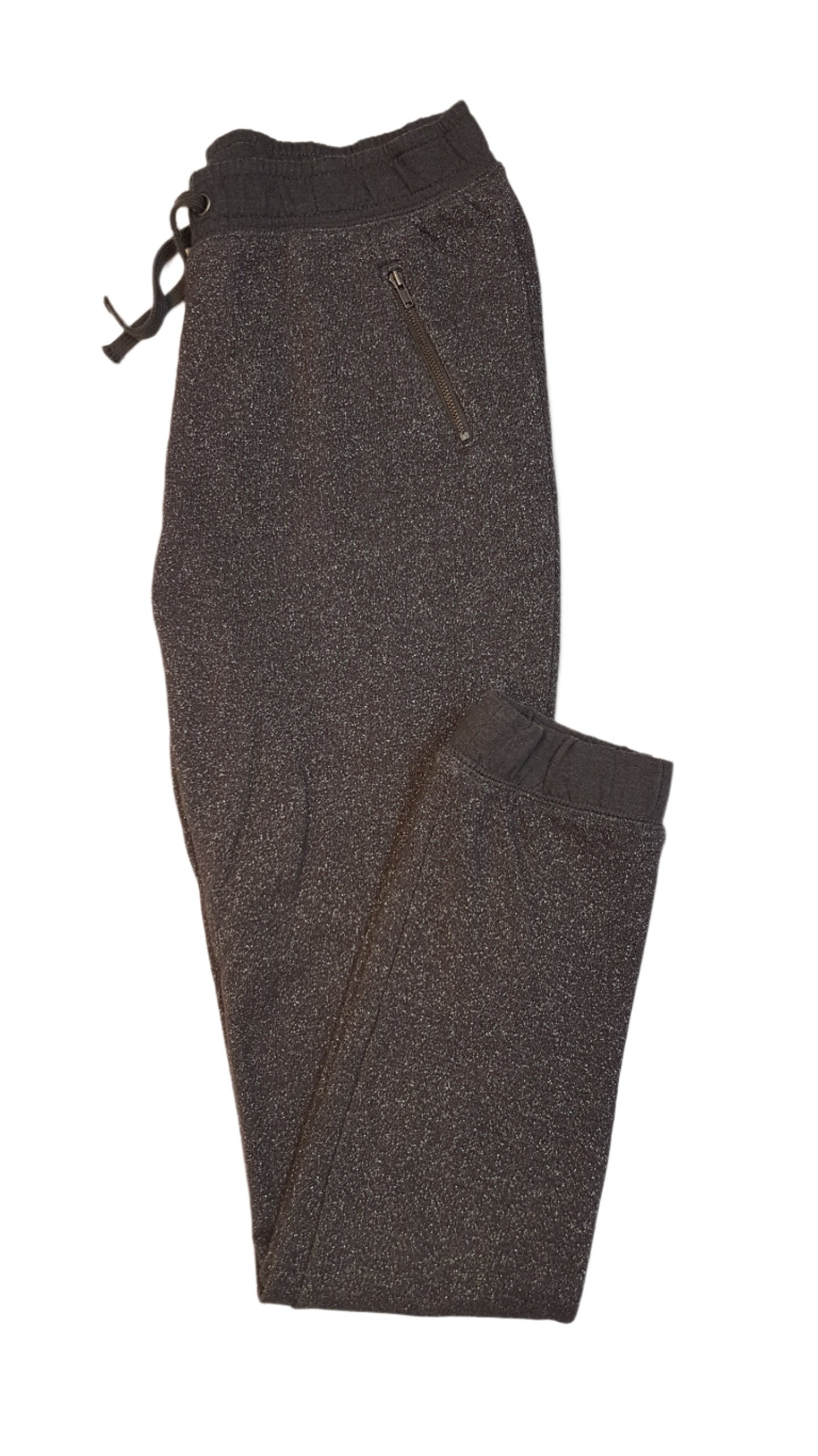 NEXT VASTAG CSINI KISLÁNY EZÜST SZÁLAS  JOGGER  KÉT OLDALT CIPZÁROS ZSEBES GUMIS DERÉK ÉS BOKA RÉSSZEL,