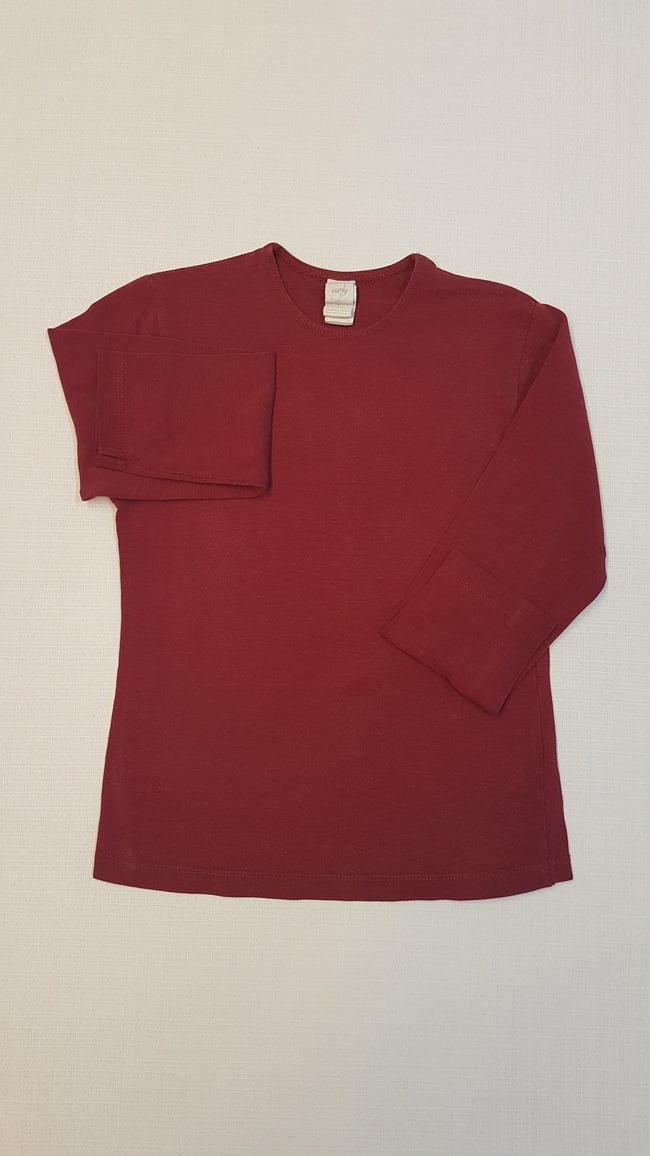 TRENDY YOE BORDÓ PUHA TAPINTÁSÚ HOSSZÚUJJÚ KISLÁNY POLÓ Hover Image