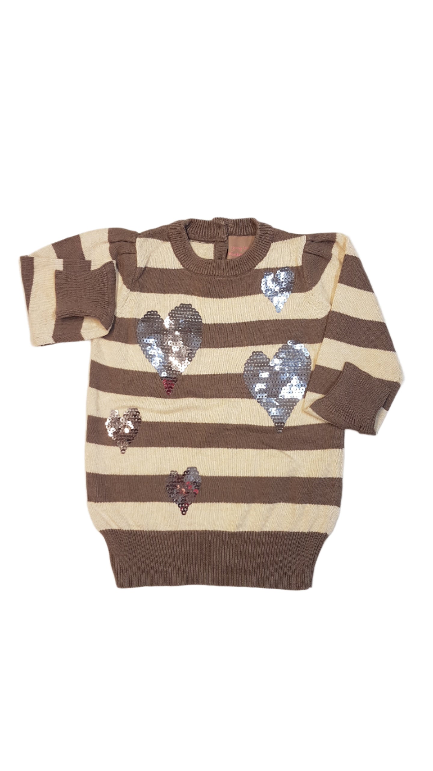 YOUNG DIMENSION ARANYOS SZÍVECSKÉS FLITTERES VÉKONY KÖTÉSŰ ARANYOS KISLÁNY PULÓVER