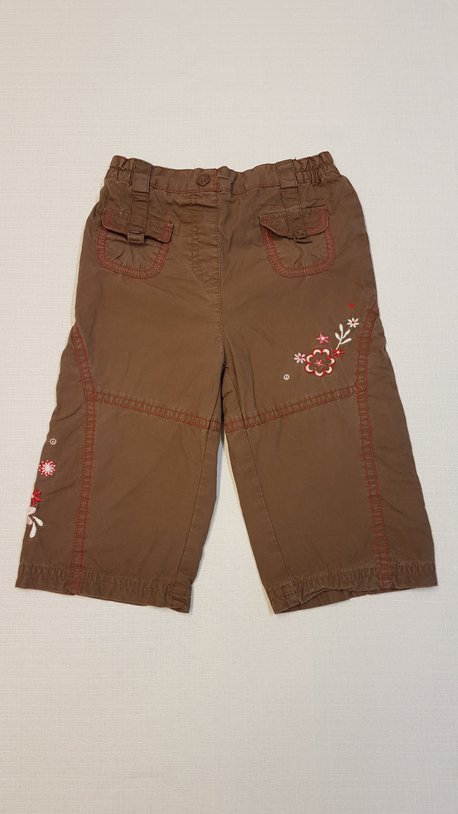 TU BARNA HÍMZETT VIRÁGOS,ZSEBES,BÉLELT,KISLÁNY NACI Hover Image