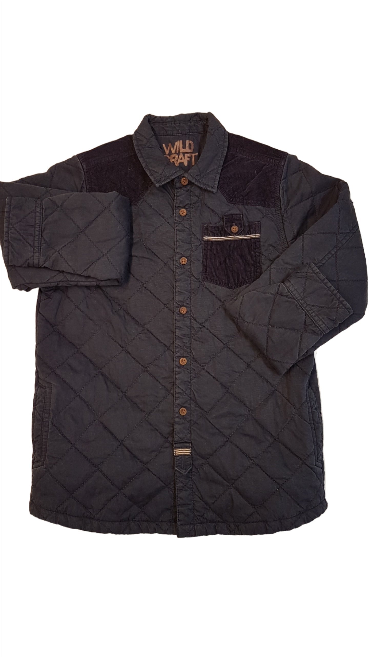 MATALAN SÖTÉTKÉK TRENDI,VASTAG,STEPPELT,INGFAZONÚ,ÁTMENETI ELEGÁNS KABÁT,KÉTOLDALT ZSEBES