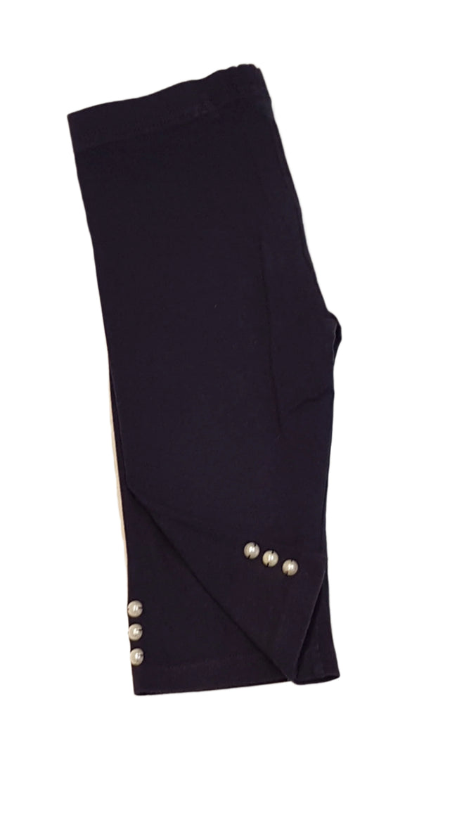 NEXT TRENDI SÖTÉTKÉK SZTRECSI 3/4-ES LEGGINGS  2 OLDALT GYÖNGYÖKKEL DÍSZÍTVE Hover Image