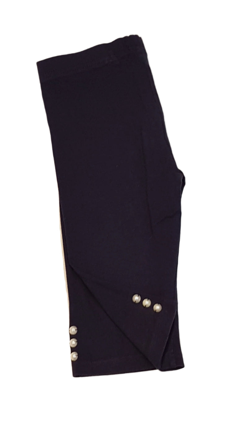 NEXT TRENDI SÖTÉTKÉK SZTRECSI 3/4-ES LEGGINGS  2 OLDALT GYÖNGYÖKKEL DÍSZÍTVE