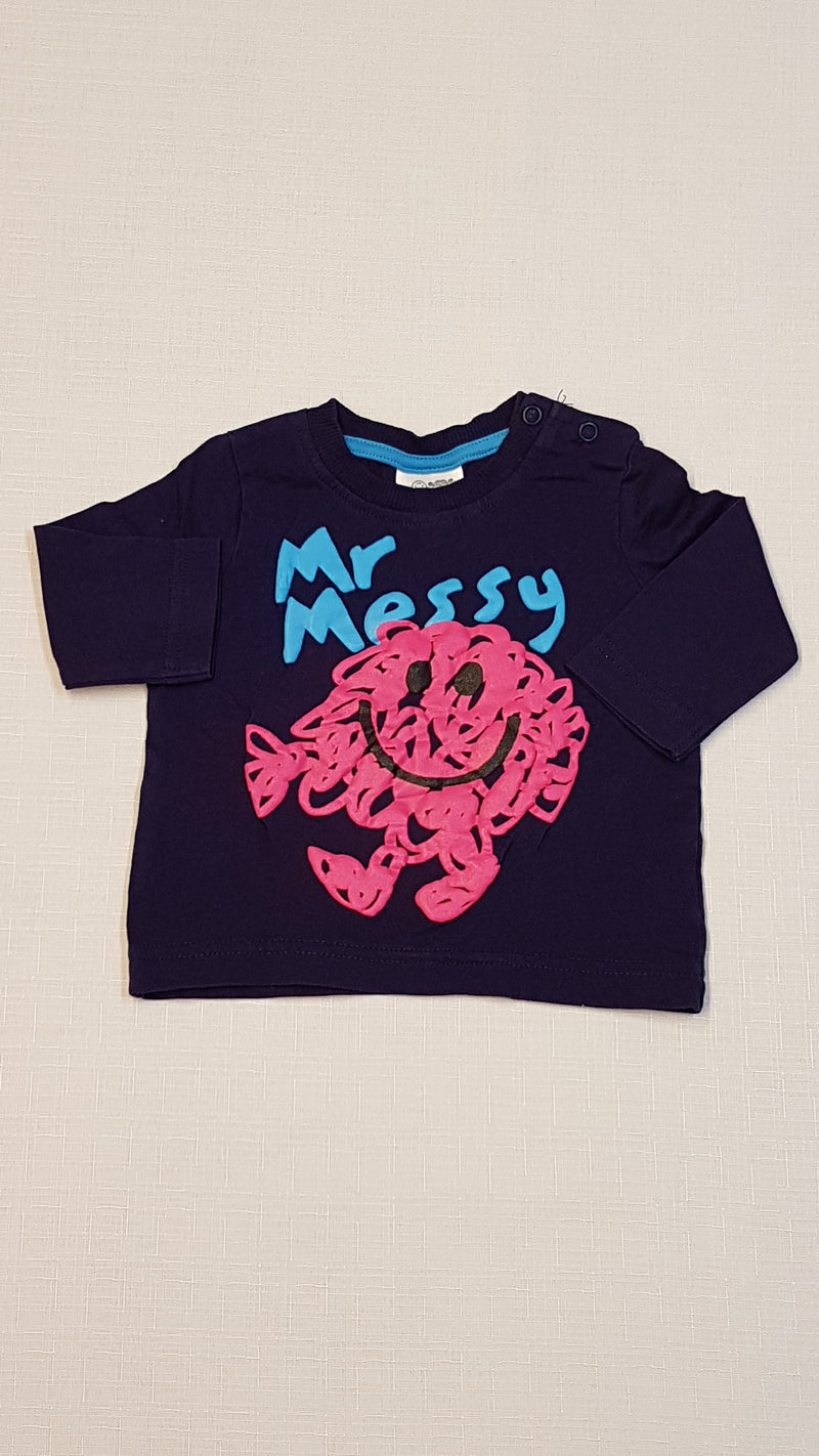 F&F MR MESSY FELIRATÚŐ DOMBORMINTÁS,KISFIÚ HOSSZÚUJJÚ FELSŐ