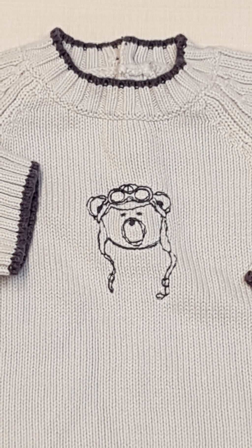 LA PETIT OURSE FRANCIA DESIGNER VASTAG KÖTÉSŰ FÜLES MACIS  KISFIÚ PULÓVER