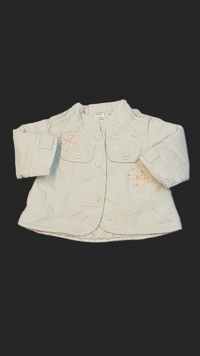 ÚJ BABY MAC EXTRA MINŐSÉGŰ HÍMZETT MENTA SZÍNŰ KISLÁNY ÁTMENETI DIVATOS KABI Hover Image