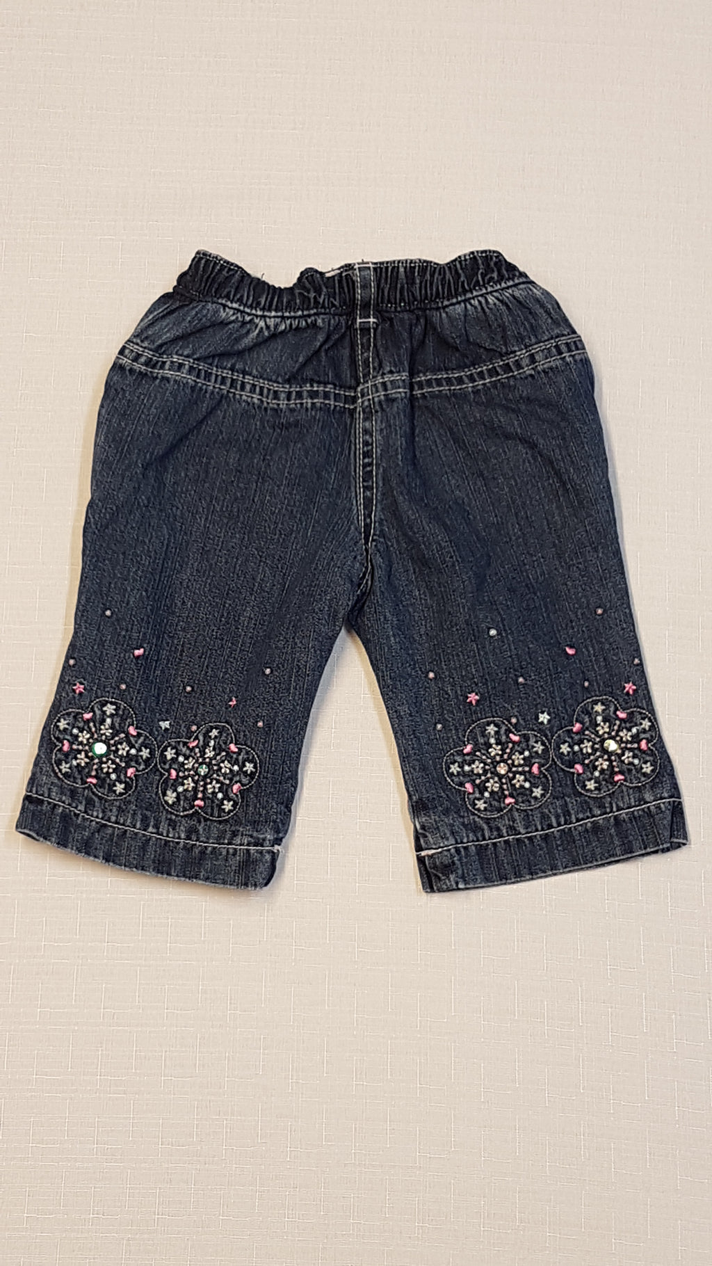 M&S CSODASZÉP HÍMZETT KOPTATOTT FLITTERES BÉLELT KISLÁNY FARMER NADRÁG GUMIS DERÉK RÉSSZEL