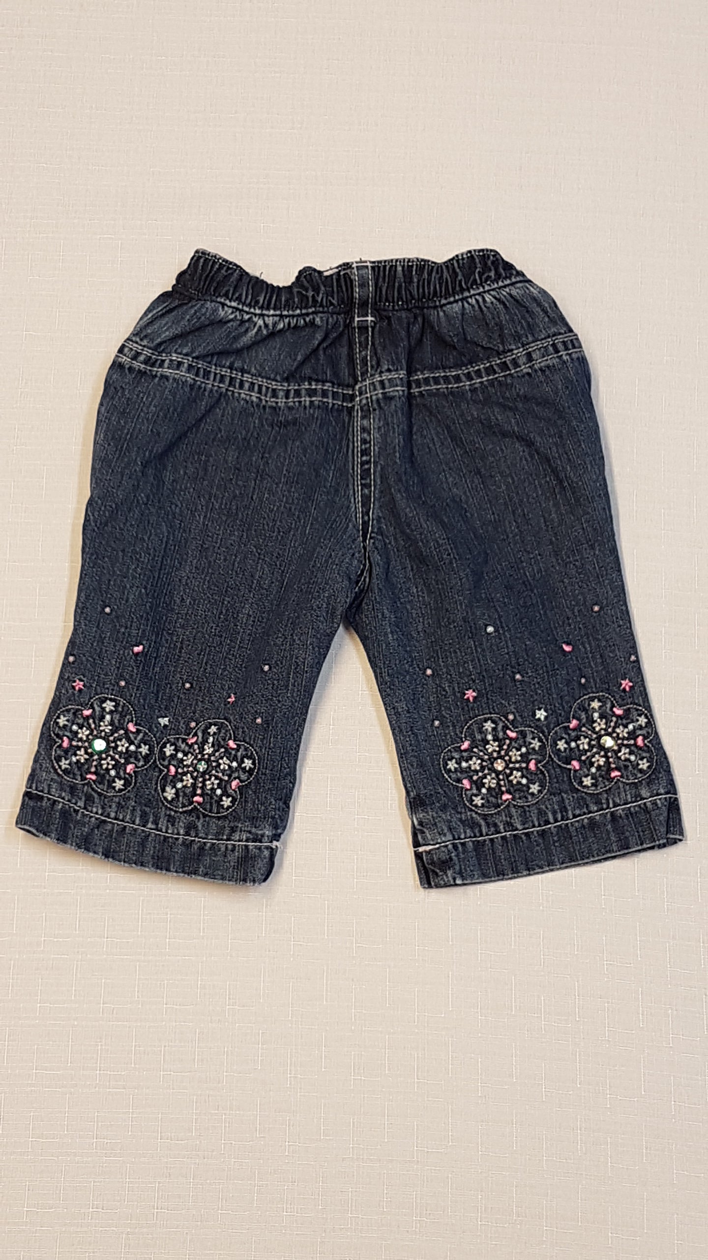 M&S CSODASZÉP HÍMZETT KOPTATOTT FLITTERES BÉLELT KISLÁNY FARMER NADRÁG GUMIS DERÉK RÉSSZEL