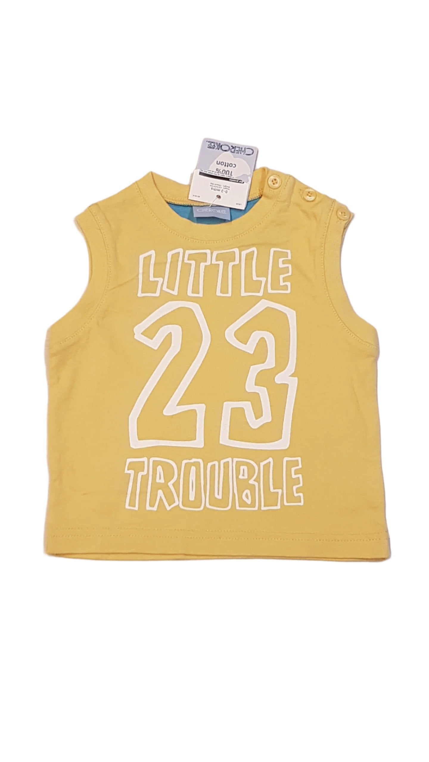 CÍMKÉS CHEROKEE  LITTLE TROUBLE FELIRATOS VAGÁNY KISFIÚ MINŐSÉGI POLÓ