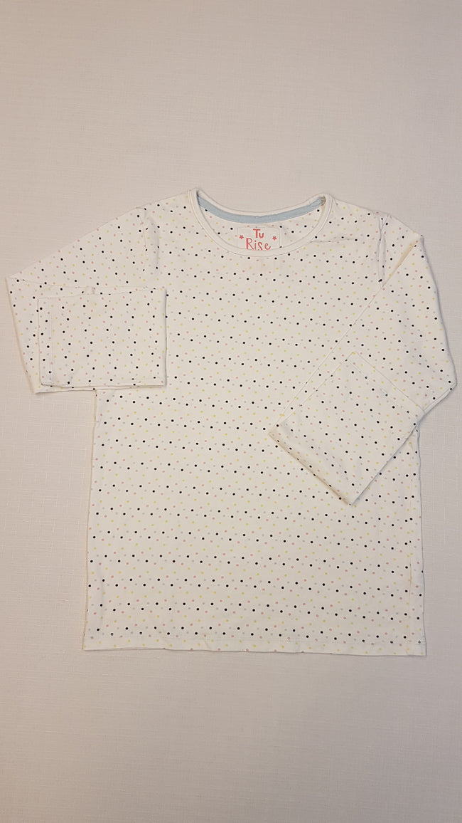 TU SZÍNES APRÓ PÖTTYÖS KISLÁNY HOSSZÚ ÚJJÚ FELSŐ Hover Image