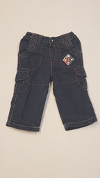 GEORGE SÖTÉTKÉK CÉRNAMINTÁS,ZSEBES,BÉLELT KISFIÚ NADRÁG