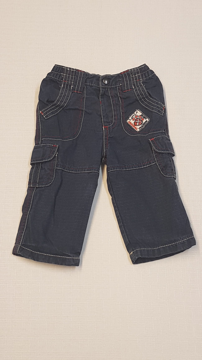 GEORGE SÖTÉTKÉK CÉRNAMINTÁS,ZSEBES,BÉLELT KISFIÚ NADRÁG Hover Image