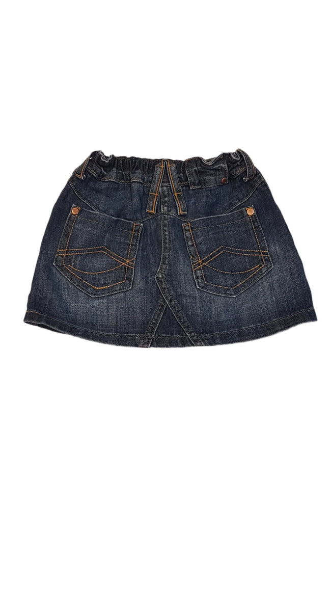 M&S DIVATOS KOPTATOTT  CÉRNA MINTÁS  FARMERSZOKNYA ÁLLÍTHATÓ GUMIS DERÉK RÉSSZEL Main Image