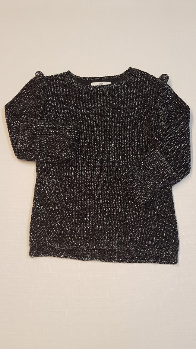 ÚJ M&S KIDS VASTAG KÖTÖTT, DIVATOS,EZÜSTSZÁLAS, KISLÁNY PULÓVER 158 Hover Image