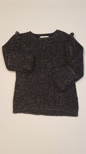 ÚJ M&S KIDS VASTAG KÖTÖTT, DIVATOS,EZÜSTSZÁLAS, KISLÁNY PULÓVER 158