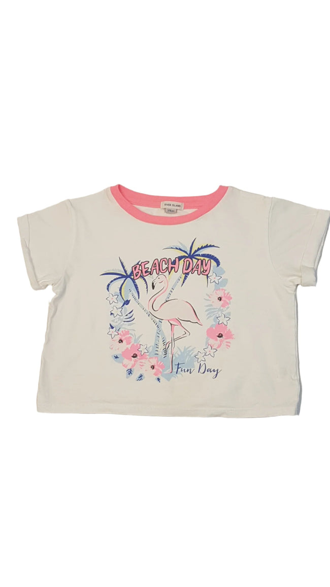 RIVER ISLAND FLAMINGÓS BÁJOS KISLÁNY PÓLÓ 128 Hover Image