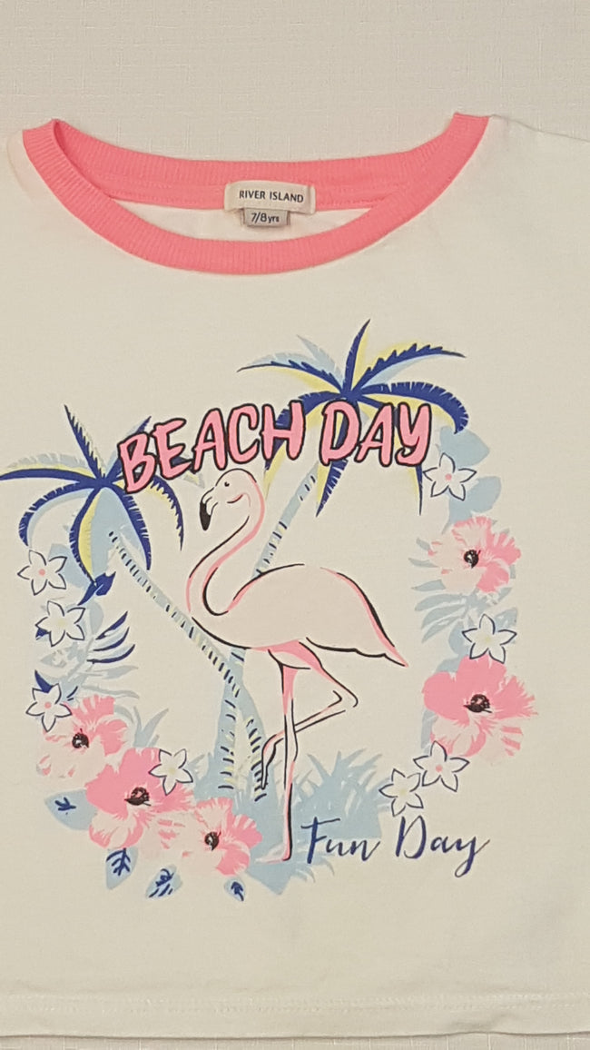 RIVER ISLAND FLAMINGÓS BÁJOS KISLÁNY PÓLÓ 128 Main Image