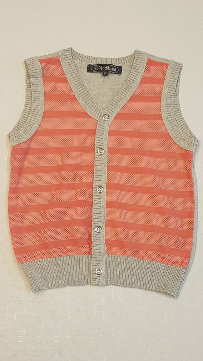 PERDIBIMBI  ELEGÁNS CSÍKOS KISFIÚ MELLÉNY 116 Hover Image