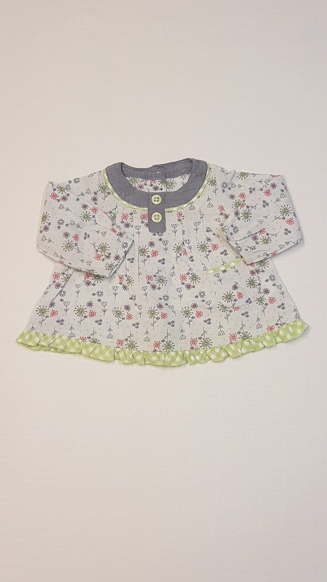 M&S APRÓ VIRÁGMINTÁS KISLÁNY TUNIKA RUHA 74 Hover Image