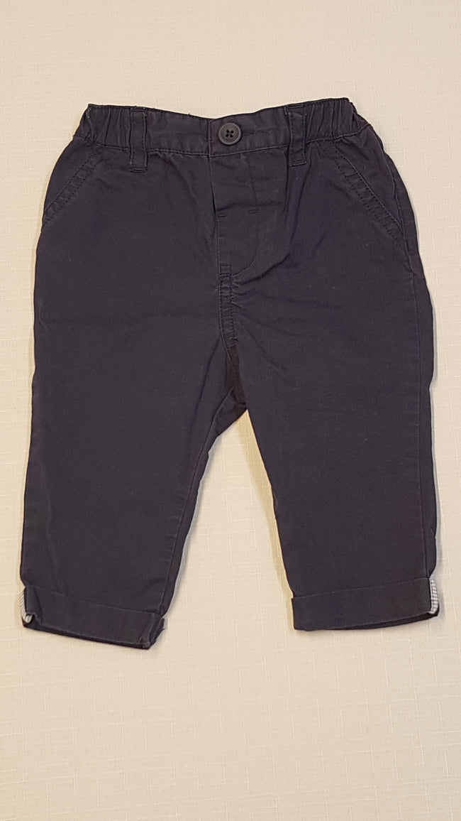 NEXT BABY SÖTÉTKÉK VÁSZON KISFIÚ NACI,GUMIS DERÉKRÉSSZEL 68 Hover Image