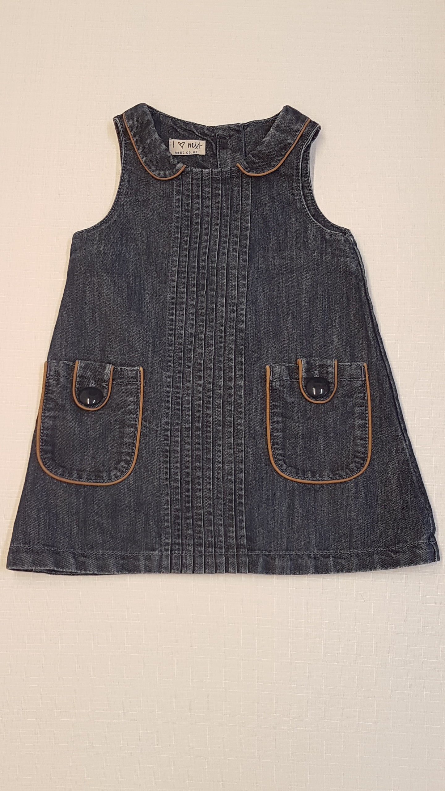 NEXT  ELÖL ZSEBES, KEREK GALLÉROS CUKI KISLÁNY FARMERRUHA 86