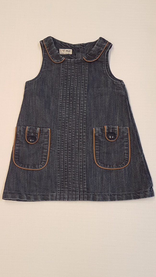 NEXT  ELÖL ZSEBES, KEREK GALLÉROS CUKI KISLÁNY FARMERRUHA 86 Hover Image